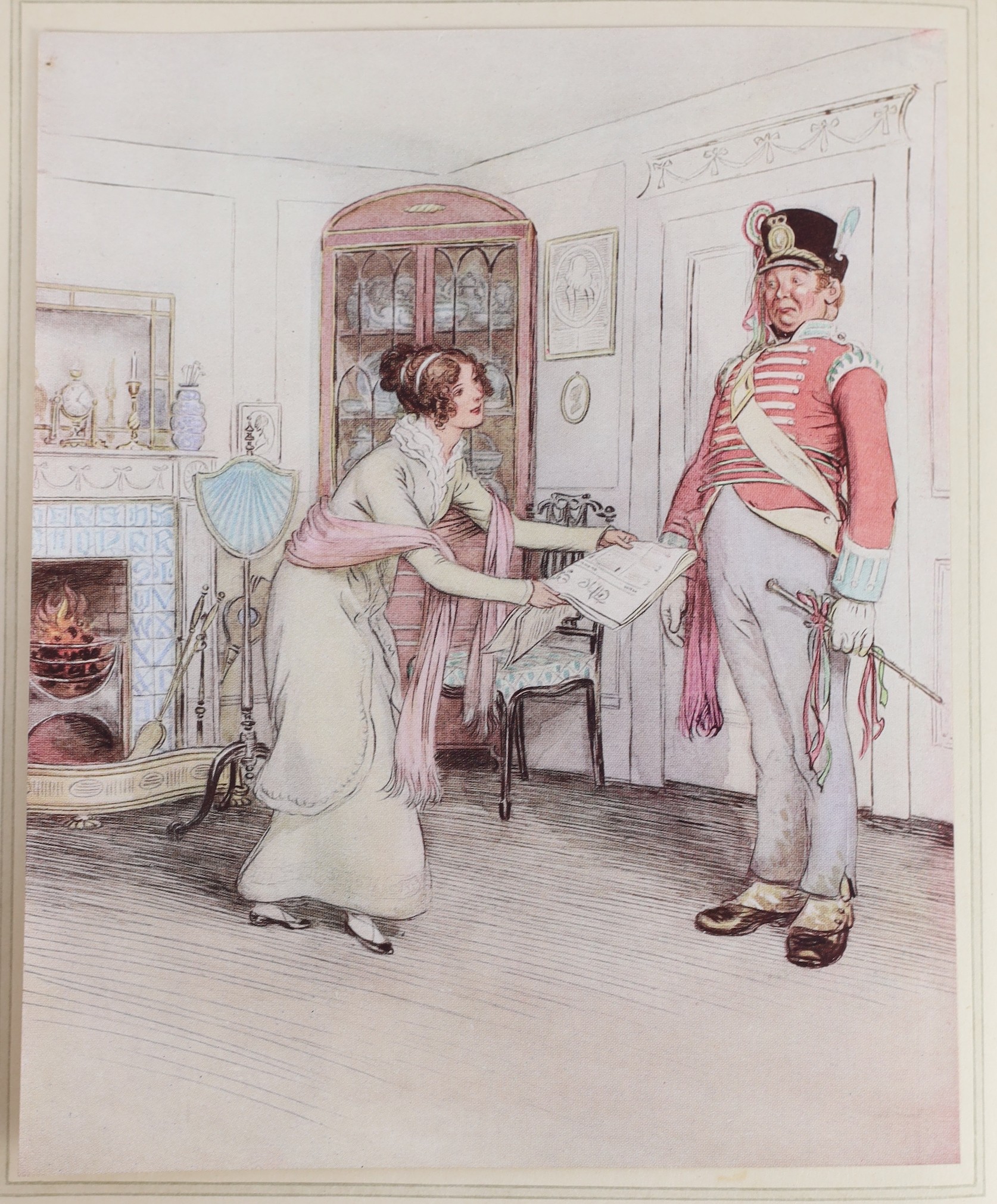 Barrie, James Matthew, Sir - Quality Street, illustrated by Hugh Thomson with 22 tipped-in colour plates, 4to, pictorial cloth, Hodder and Stoughton, London, [1913]